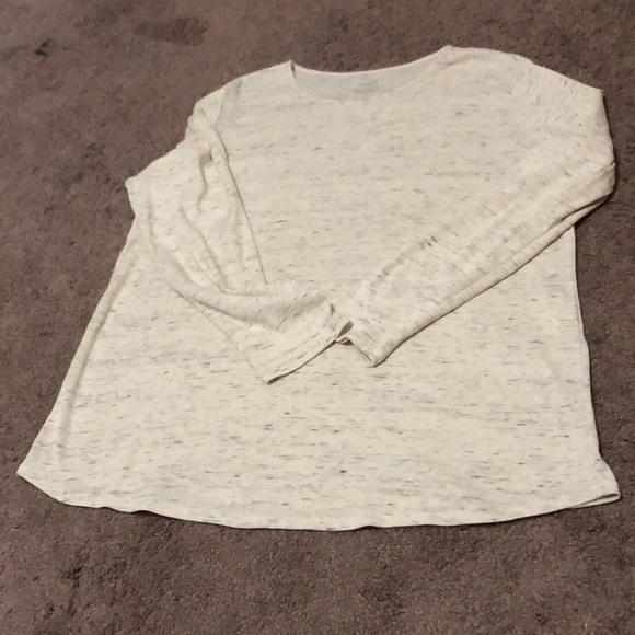 pure jill by j jill-Cotton LongSleeve Tee-Sz M-Beige/Gray - Picture 12 of 13